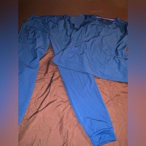 Heart Soul Royal Blue jogger scrub set